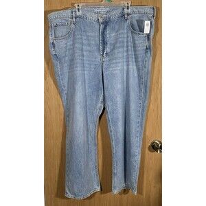 Old Navy Mid Rise Straight Jeans Button Fly Light Wash Women's Plus Sz 20 NWT